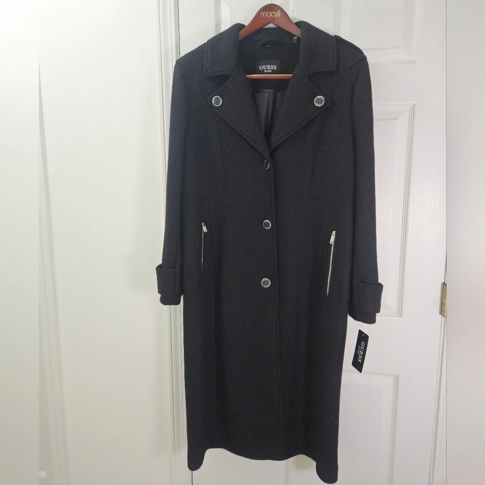 Guess Notch Lapel Wool Blend Women's Coat Size XXL